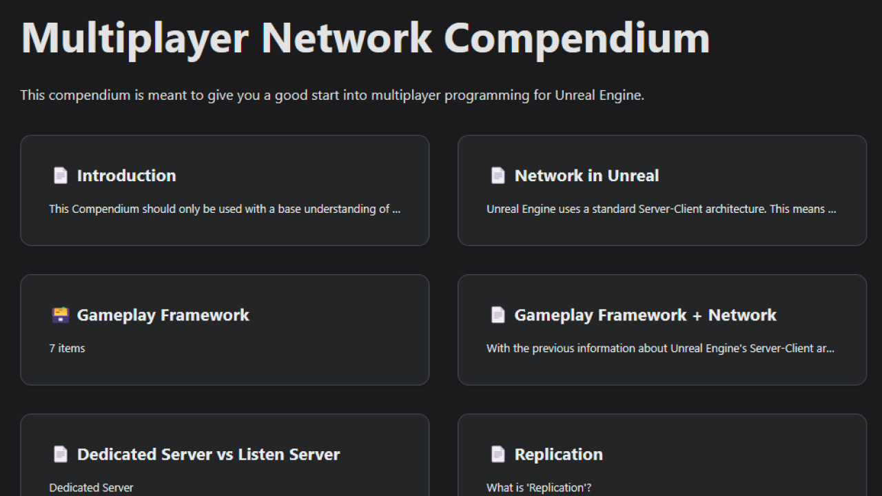 Unreal Engine Network Compendium